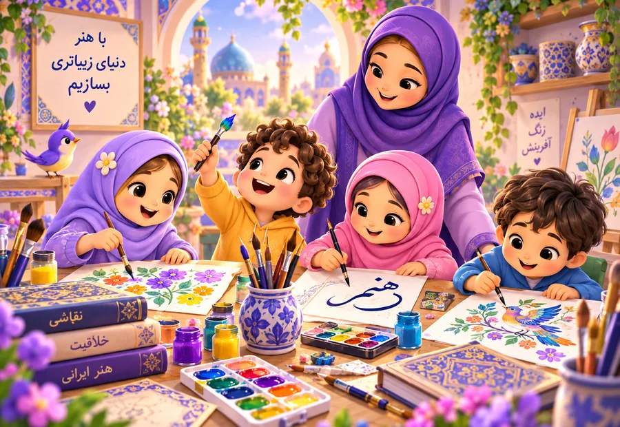 تصویرسازی نقاشی خلاق کودک